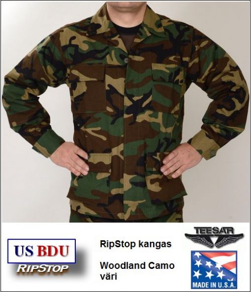 Maastopuvun takki, US BDU RipStop, Woodland Camo väri