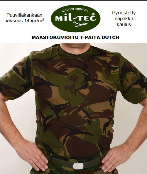 Mil-Tec maastokuvioitu T-paita, Dutch camo