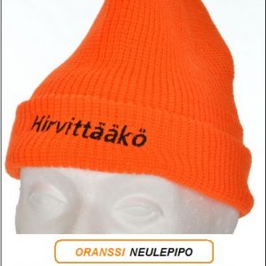 Direktiivi pipo, Oranssi neulepipo - Akryyli, "Hirvittääkö" brodeeraus