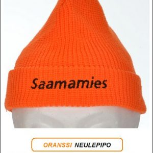 Direktiivi pipo, Oranssi neulepipo - Akryyli, "Saamamies" brodeeraus