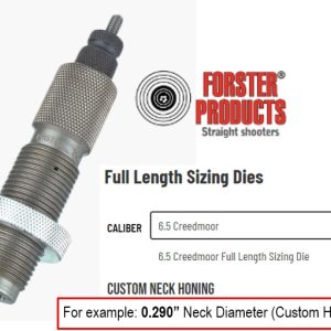 6_5 Creedmoor kokosupistava holkki (custom honing diameter)