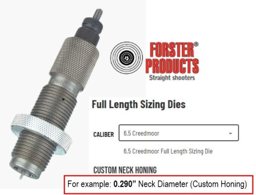 6_5 Creedmoor kokosupistava holkki (custom honing diameter)